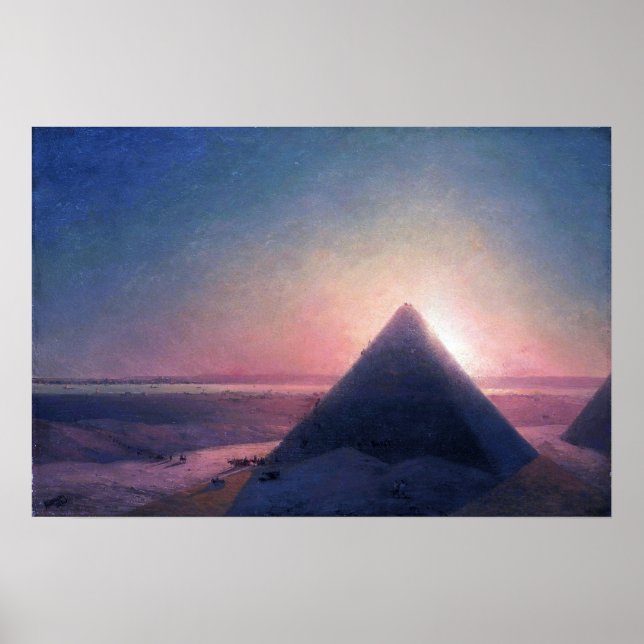 Aivazovsky - Den stora pyramiden i Giza Poster (Framsidan)