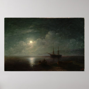 Aivazovsky - ett havslandskap med en full måne 185 poster