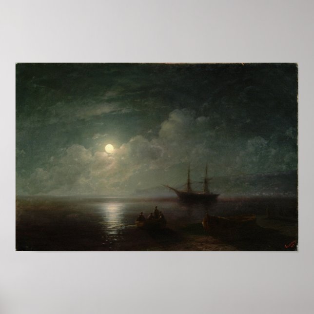 Aivazovsky - ett havslandskap med en full måne 185 poster (Framsidan)