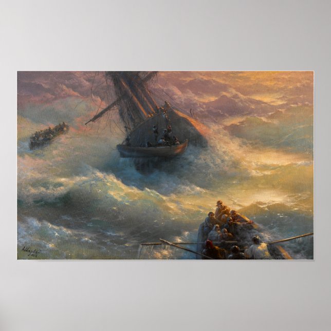 Aivazovsky - Förlåtande skepp Poster (Framsidan)