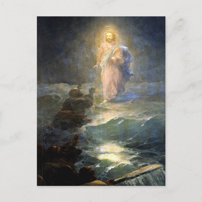 Aivazovsky - Går på vattnet Vykort (Framsida)