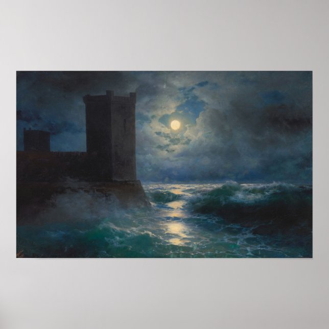 Aivazovsky - Genuesiska torn i Svarta havet Poster (Framsidan)
