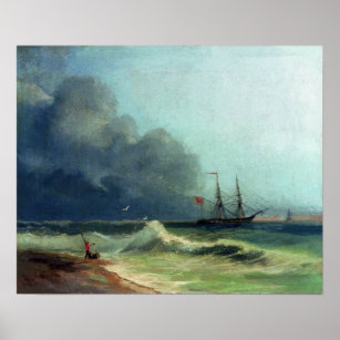 Aivazovsky - havet före stormen poster
