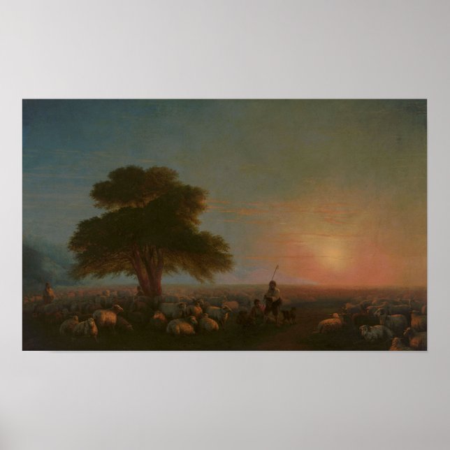 Aivazovsky - Herdar Med En Fårflock Poster (Framsidan)