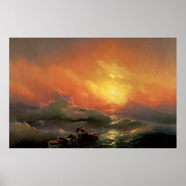Aivazovsky, Ivan - nionde vågen Poster (Framsidan)