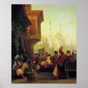 Aivazovsky - Kaffehuset, Ortakoy Mosque, Consta.. Poster