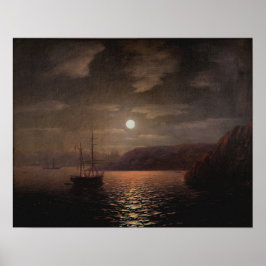 Aivazovsky - måndagskväll på Svarta havet Poster