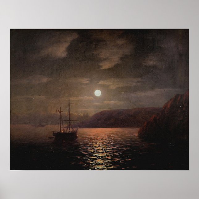 Aivazovsky - måndagskväll på Svarta havet Poster (Framsidan)