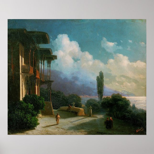 Aivazovsky - Natten nära Jalta 1866 Poster (Framsidan)
