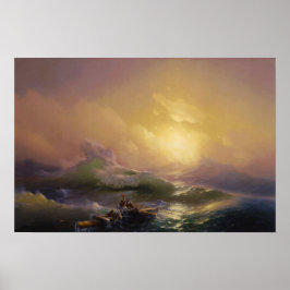Aivazovsky - nionde vågen 1850 poster