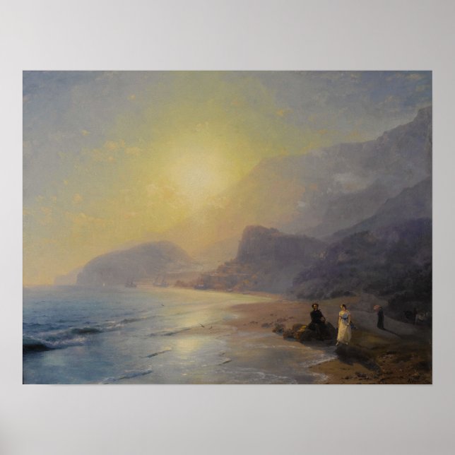 Aivazovsky - Pushkin på Shore Poster (Framsidan)