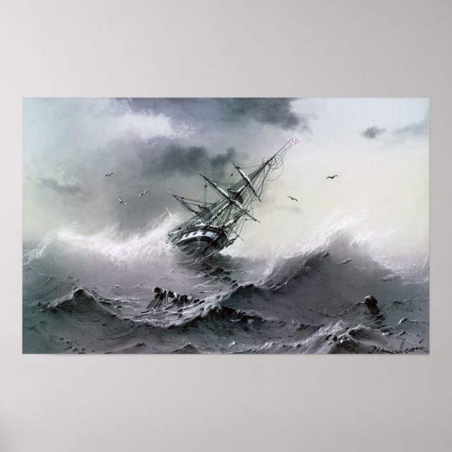 Aivazovsky - Sänkande Fartyg Poster (Framsidan)