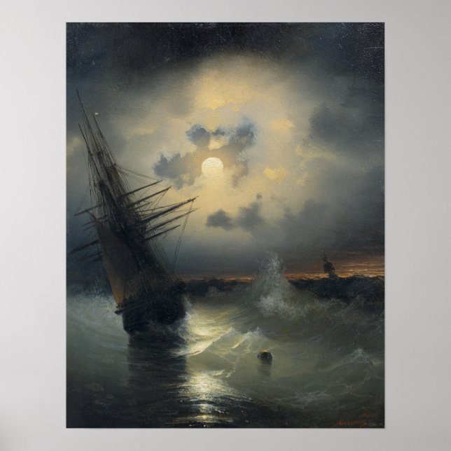 Aivazovsky - segling Frakt på det fria havet i Moo Poster (Framsidan)