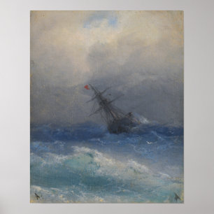 Aivazovsky - skeppsbrott poster