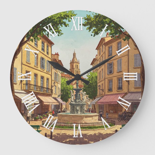 Aix-en-Provence France Travel Stor Klocka (Framsida)