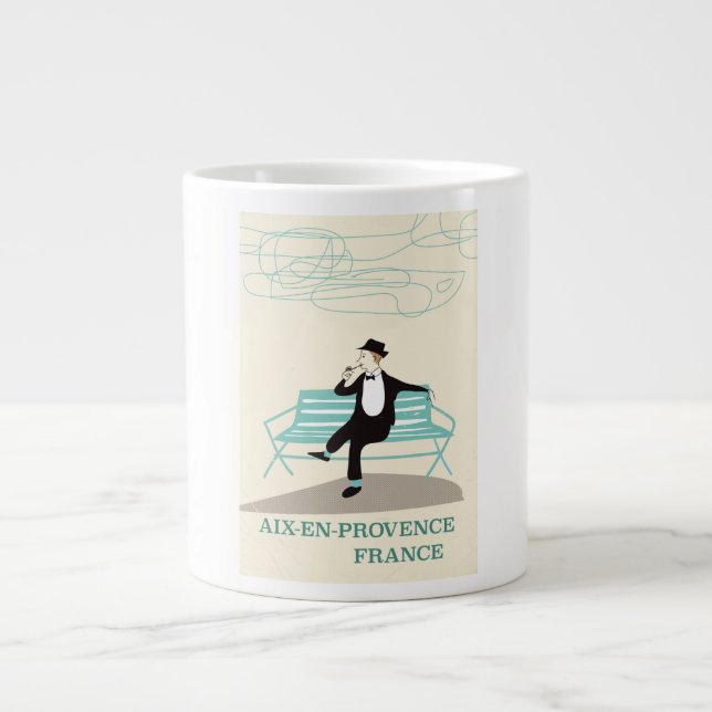 Aix-en-Provence Frankrike resaffisch Jumbo Mugg (Framsidan)