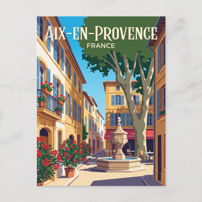 Aix-en-Provence Frankrike Vykort (Framsida)