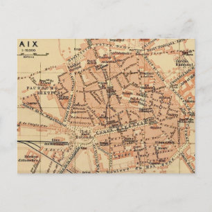 Aix Frankrike Vintage Karta vykort
