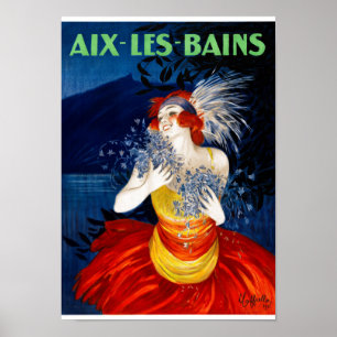 Aix Les Bains Frankrike Vintage affisch 1921