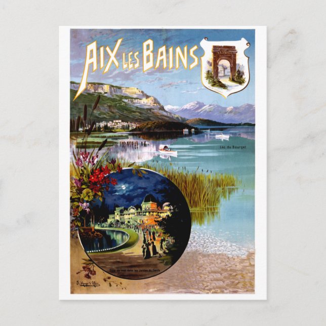 Aix Les Bains Scenery, Frankrike Vykort (Framsida)