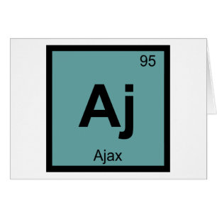 Aj - Ajax Grekisk kemi Periodiska systemet Symbol Hälsningskort