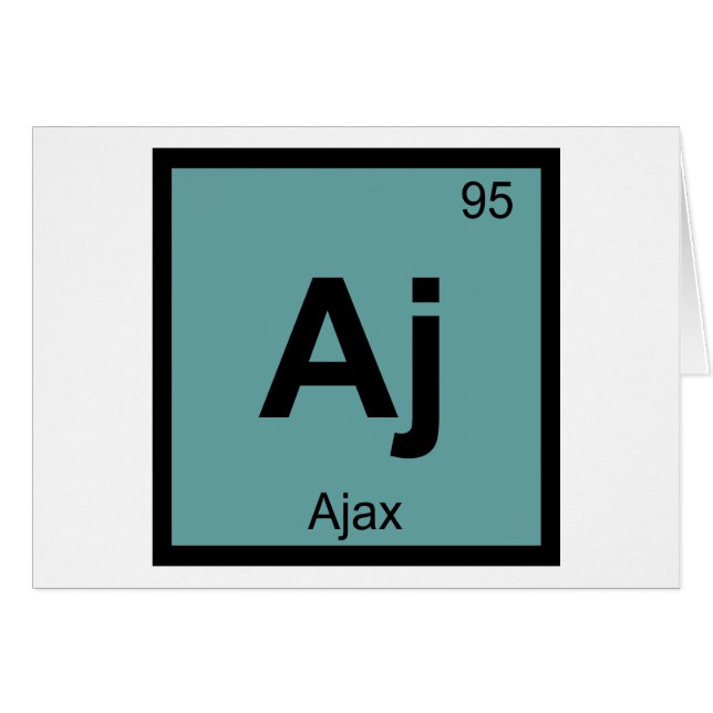 Aj - Ajax Grekisk kemi Periodiska systemet Symbol Hälsningskort (Framsidan Horizontal)