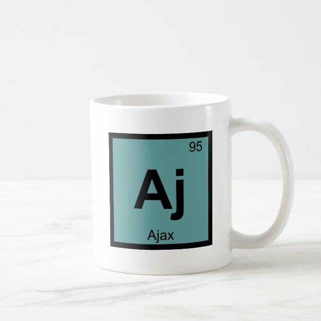 Aj - Ajax Grekisk kemi Periodiska systemet Symbol Kaffemugg (Höger)
