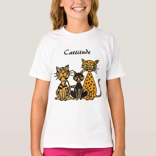AJ- Funny Cattit Cat Shirt Tee Shirt (Framsida)