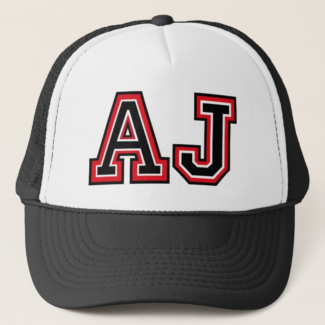 "AJ" Monogram Truckerkeps (Framsida)