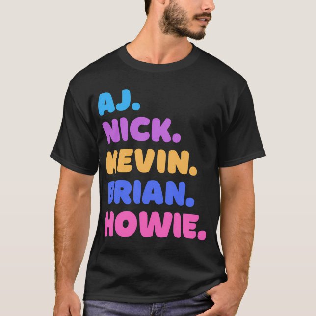 AJ, Nick, Kevin, Brian, Howie T Shirt (Framsida)