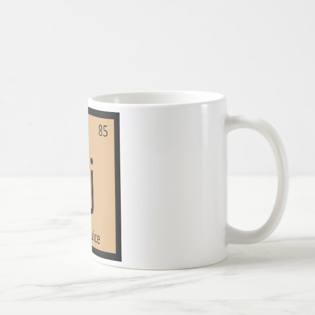 Aj - symbol för bord för äppelmustkemi periodiskt kaffemugg (Höger)