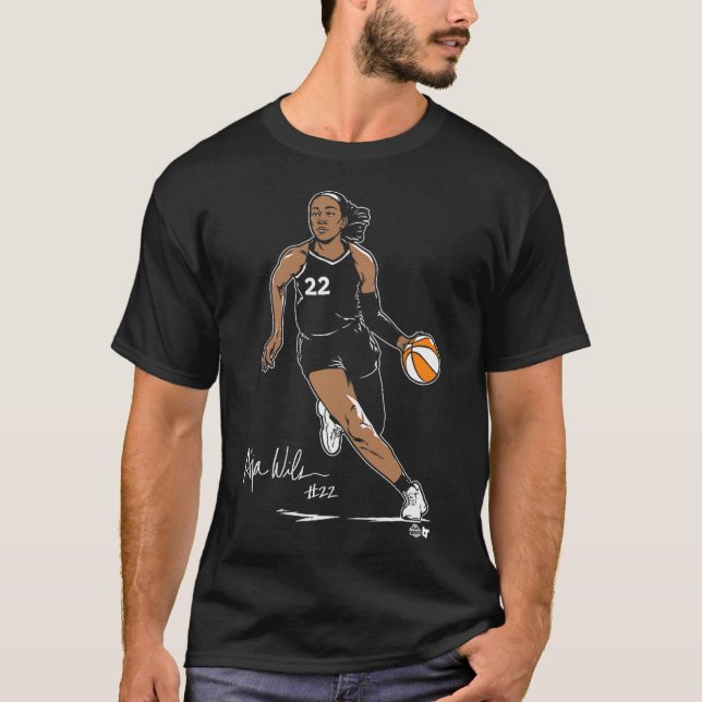 A'Ja Wilson Superstar Pose - Las Vegas Basketball T Shirt (Framsida)