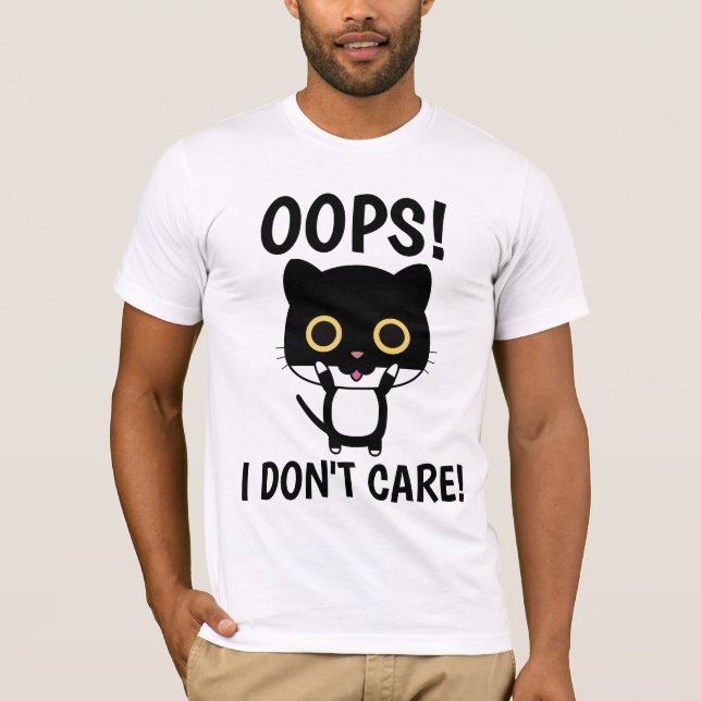 AJABAJ! JAG BRYR MIG INTE! Katt T-shirts Tees (Framsida)