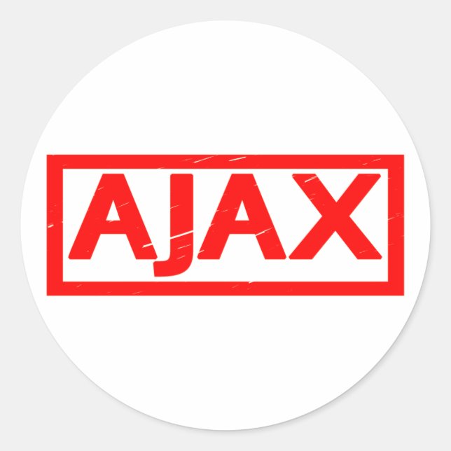 Ajax Frimärke Runt Klistermärke (Framsida)