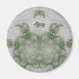 AJAY ~ Vit och Grön ~ Häpnadsväckande Design Magne Magnet