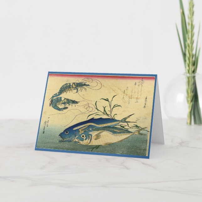 Aji & Ebi - Hiroshiges färgstarka japanska fisk Kort (Framsida)