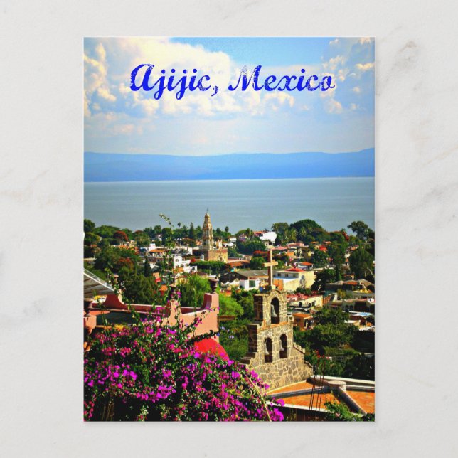 Ajijic Village Mexico Postcard Vykort (Framsida)