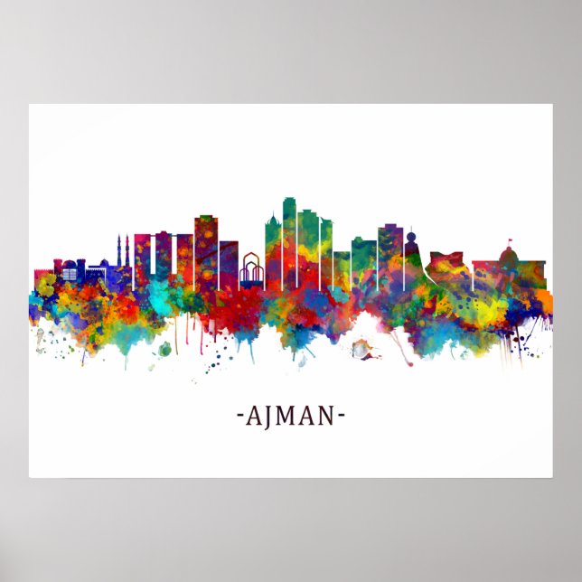 Ajman UAE Skyline Poster (Framsidan)