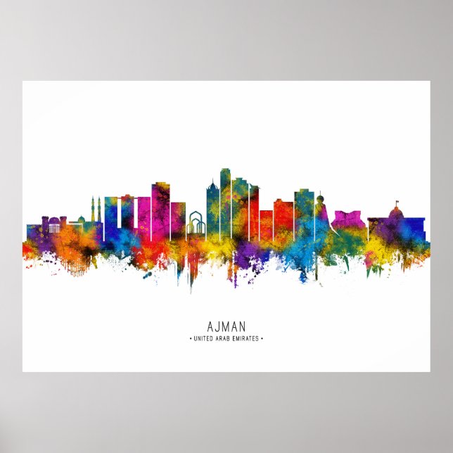 Ajman UAE Skyline Poster (Framsidan)