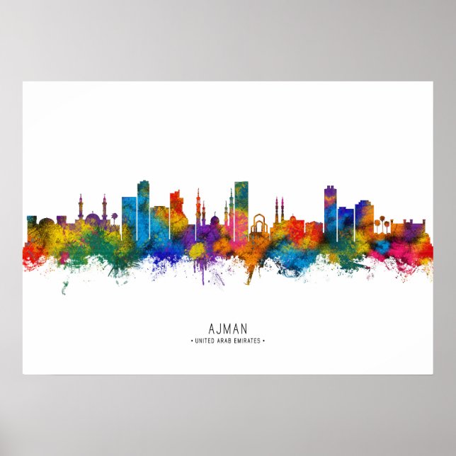Ajman UAE Skyline Poster (Framsidan)