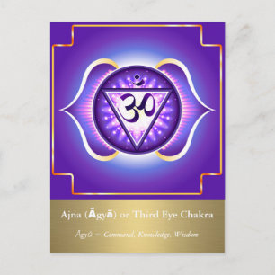 Ajna (Āgyā) eller Tredje Öga Chakra Postcard Vykort