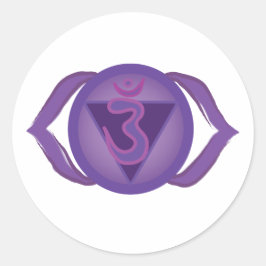 Ajna eller Tredje öga Chakra Classic Round Sticker Runt Klistermärke