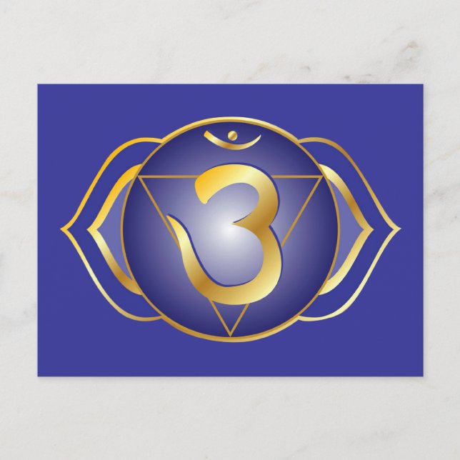 Ajna eller tredje öga-chakra-vykort vykort (Framsida)