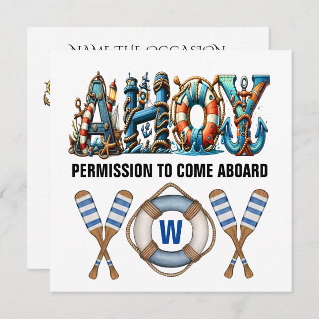 AJÖ TILLSTÅND ATT GÅ OMBORD INBJUDNINGAR (Fram/baksida)