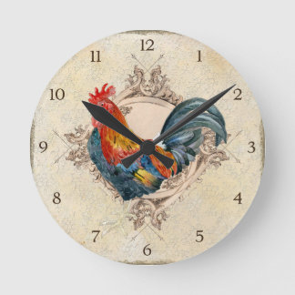 AJR-PAPER-Black-Vintage-Rooster-1b.jpg Rund Klocka