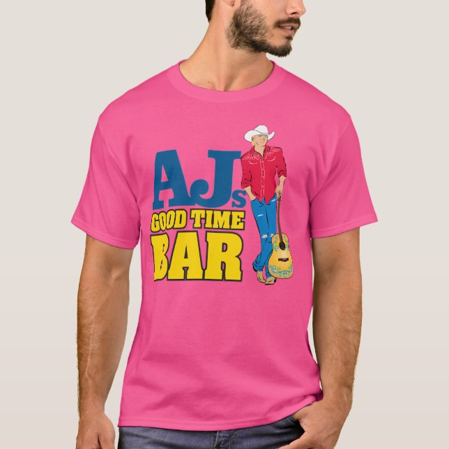 Ajs Bra Time Pub Guitar T Shirt (Framsida)