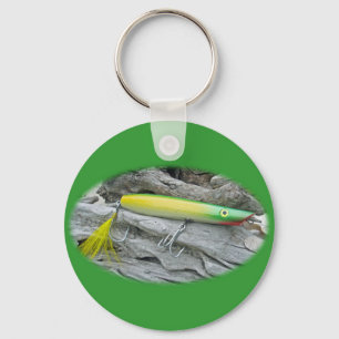 AJS Popper "Grönt Greenie" Saltwater Fishing Lure Nyckelring