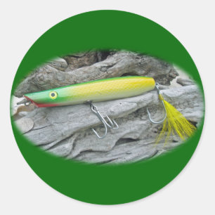 AJS Popper "Grönt Greenie" Saltwater Fishing Lure Runt Klistermärke