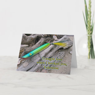 AJS Popper "Vatten Dragon" Fishing Lure Valentine Helgkort