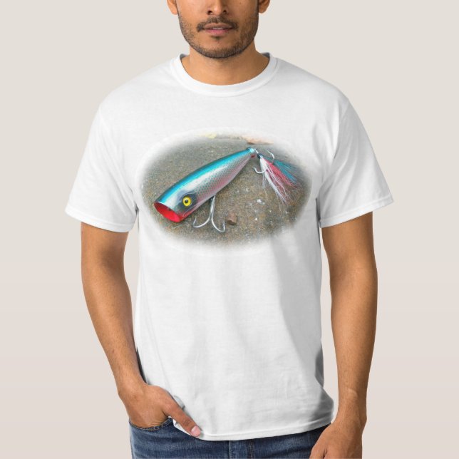 AJS Saltwater Lure Popper Blue Dragon Items T Shirt (Framsida)